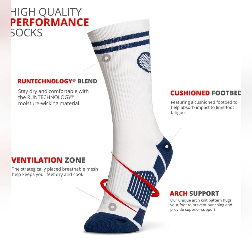 ChalkTalkSPORTS Tennis Crew Socks - Crossed Racquets